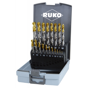 RUKO Наборы свёрл по металлу DIN 338 типа N HSS-G TIN с нитрид-титановым покрытием ГОСТ 10902-77